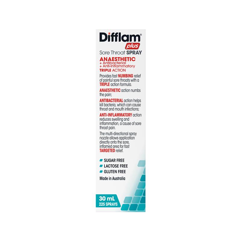 Difflam Plus Sore Throat Anaesthetic Spray Watermelon 30ml - GimmeNow