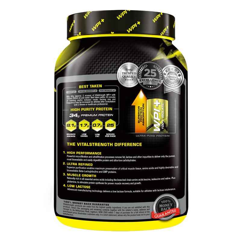 Vital Strength WPI Plus 100 Whey Protein Isolate Chocolate 1Kg