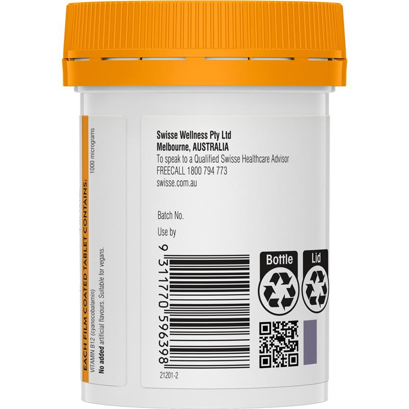Swisse Vitamin B12 60 Tablets - GimmeNow