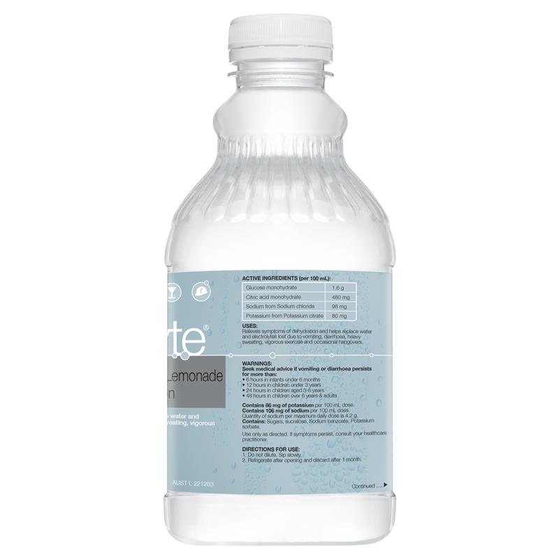 Hydralyte Liquid Colour Free Lemonade Flavoured 1 Litre