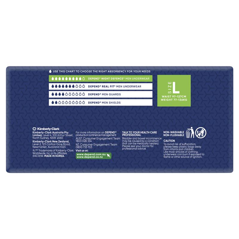 Depend Underwear Realfit Night Defence Male Large 8 Pack - GimmeNow