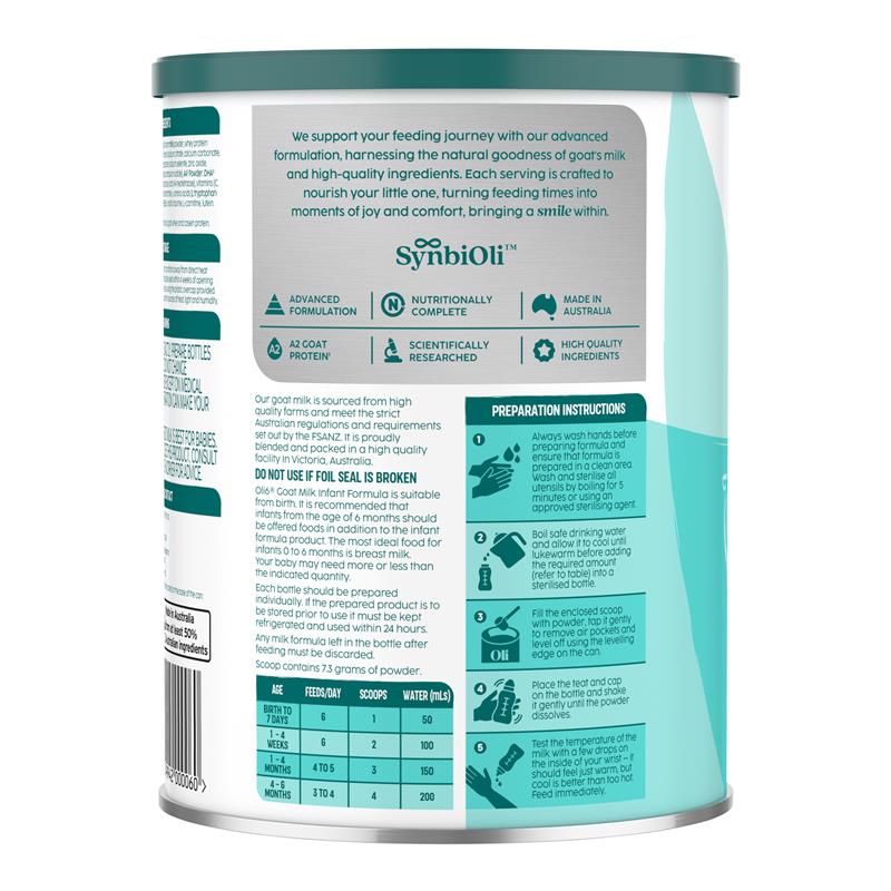 Oli6 - Stage 1 Goat A2 Milk Infant Formula 800g