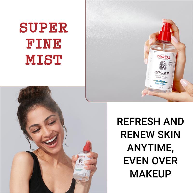 Thayers Unscented Alcohol Free Mist Toner With Witch Hazel Aloe Vera 237ml