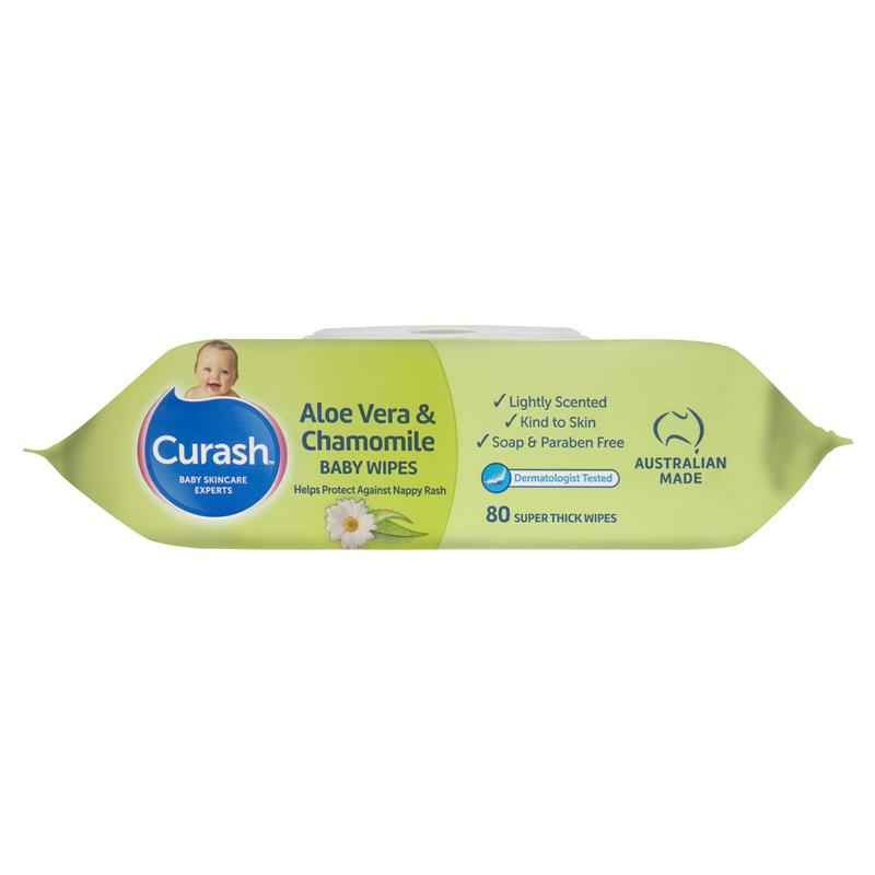 Curash Babycare Aloe Vera & Chamomile Wipes 80