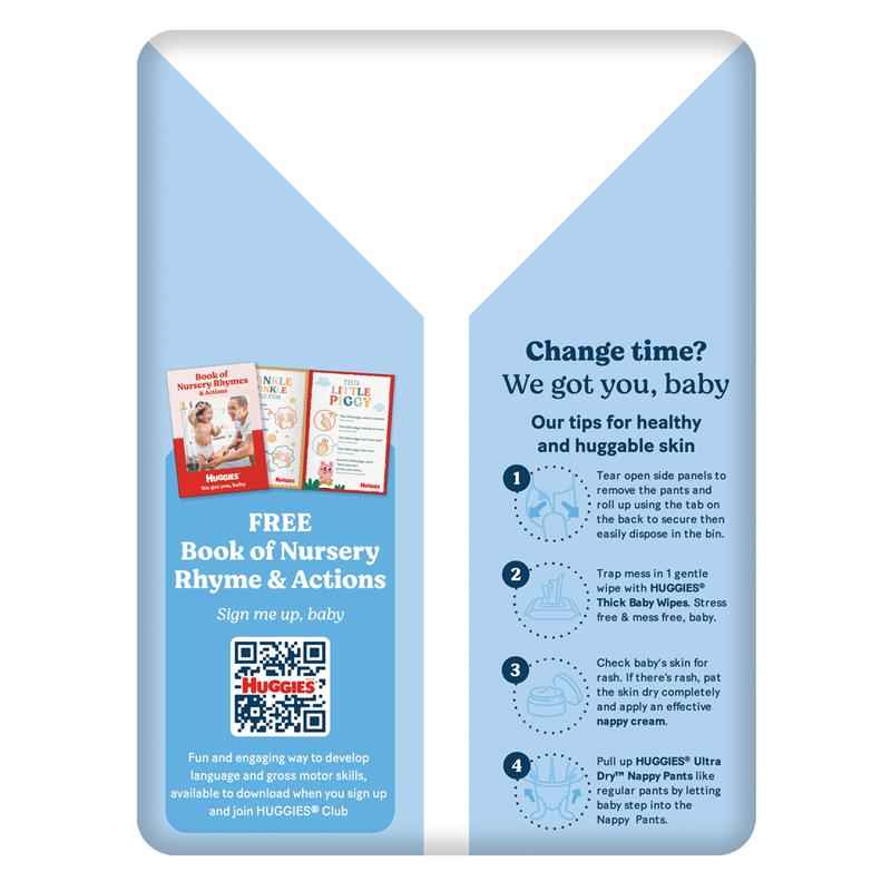 Huggies Ultra Dry Nappy Pants Size 4 9-14kg Boy 29 Pack