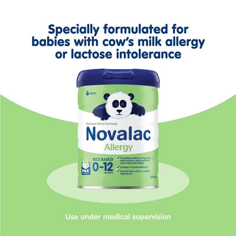 Novalac Allergy Rice Based Infant Formula 0-12 Months 800g New Formula