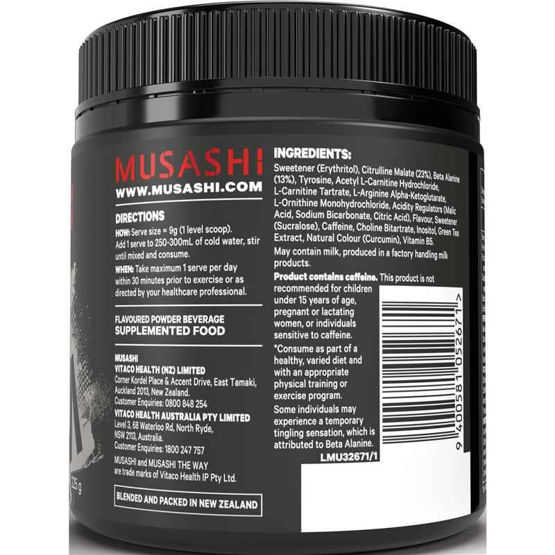 Musashi Pre Workout Shred Green Apple 225g