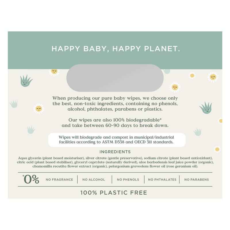 Tooshies Baby Wipes Aloe Vera and Chamomile 6 x 70 Pack