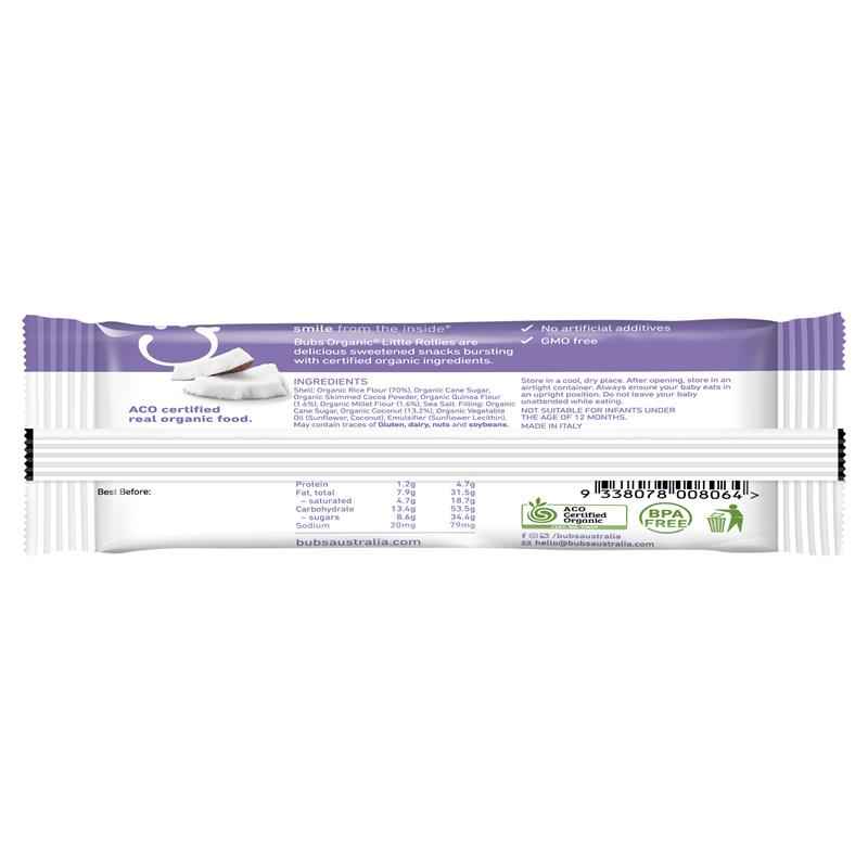 Bubs Organic Little Rollies Coconut 12 Months+ 25g