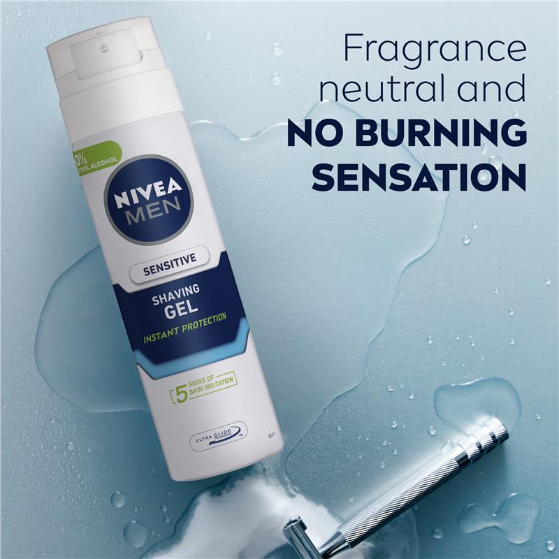 NIVEA MEN Sensitive Shaving Gel Instant Protection 200ml - GimmeNow