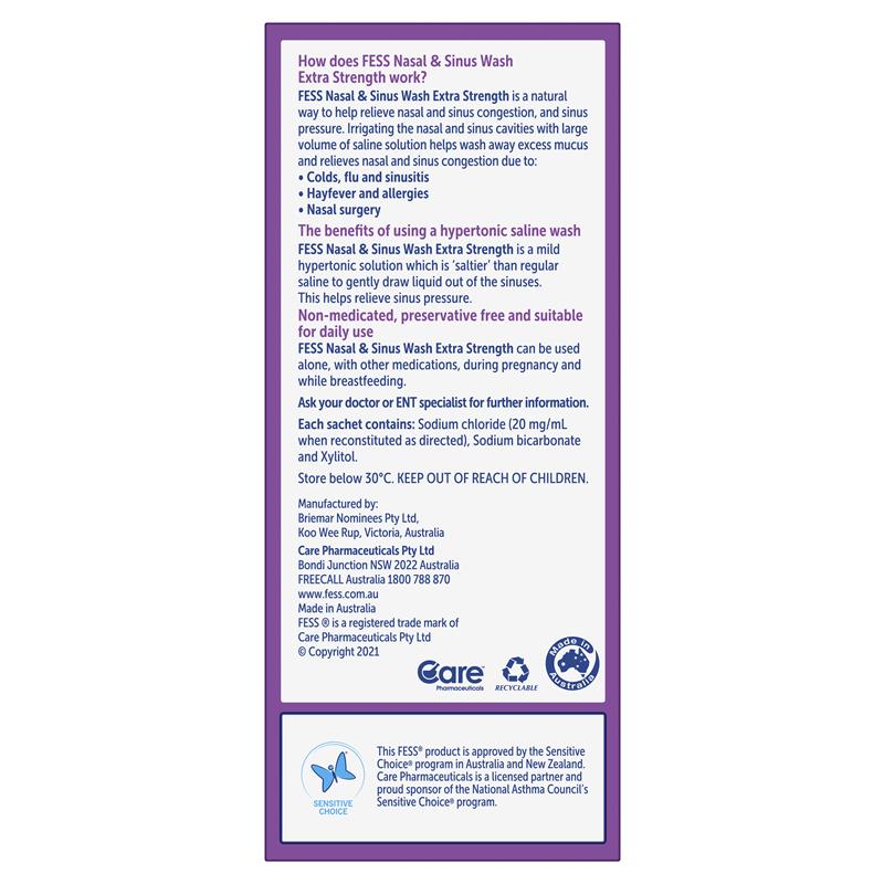 Fess Nasal & Sinus Wash Extra Strength Starter Kit 6 Sachets - GimmeNow