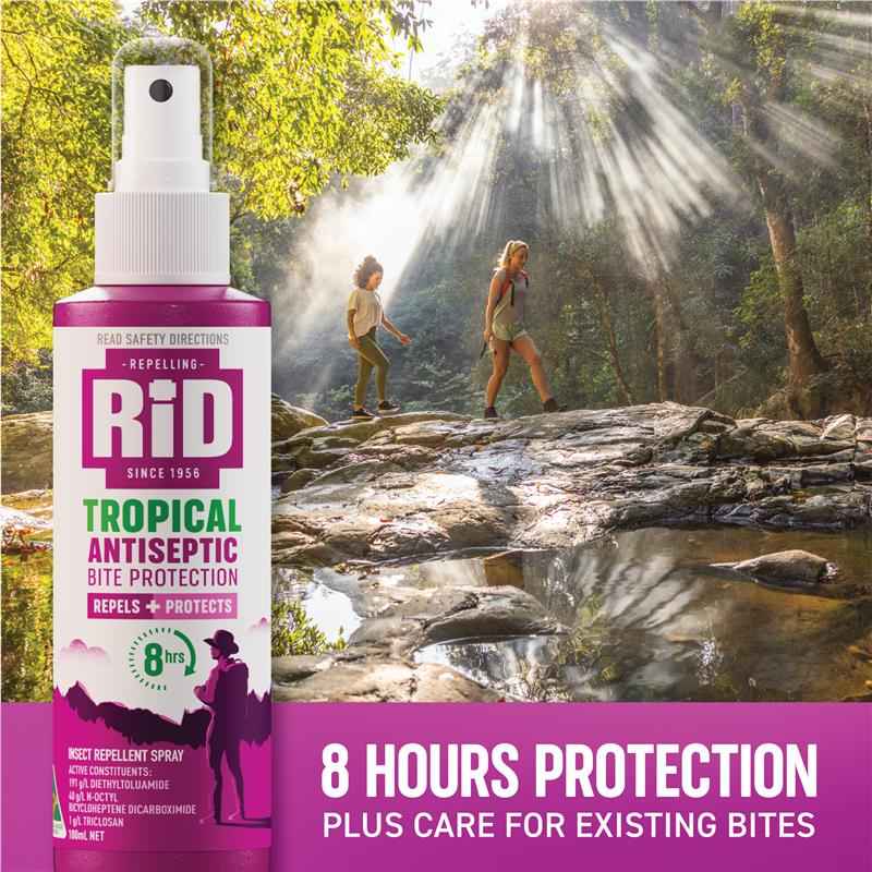 Rid Tropical Strength Antiseptic Insect Repellent Pump Spray 100ml
