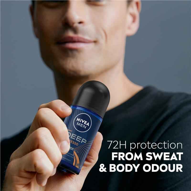 NIVEA MEN Deep Espresso Roll On Deodorant 72H Protection 50ml