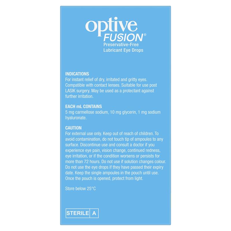 Optive Fusion Eye Drops 30 X 0.4mL - GimmeNow