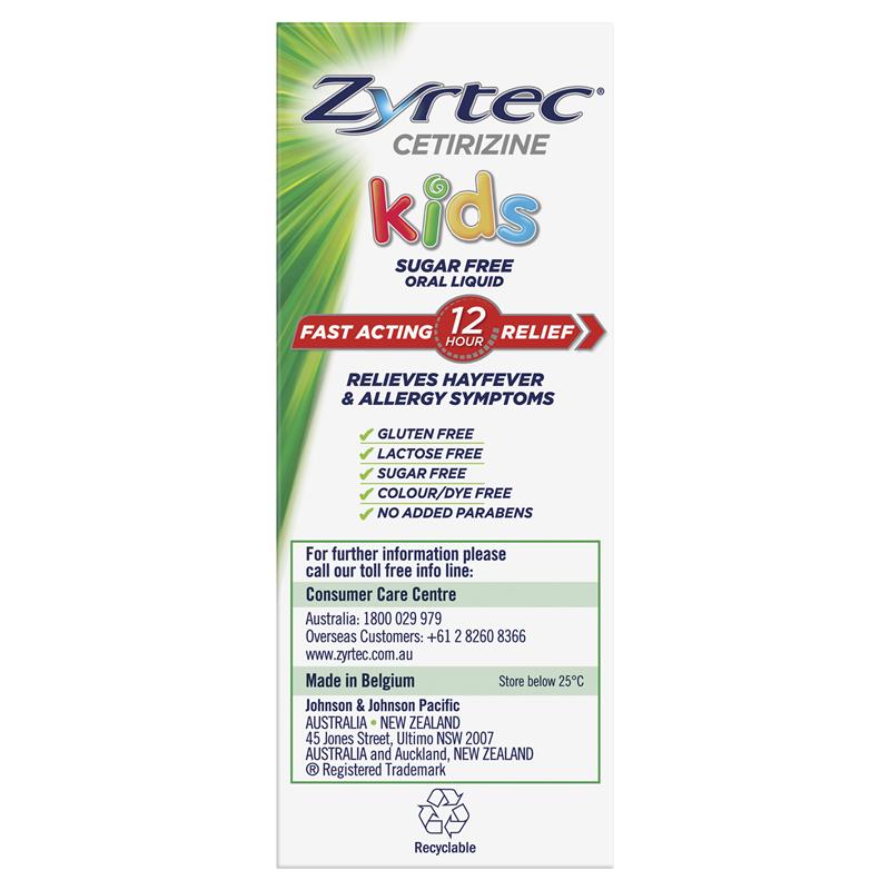 Zyrtec Kids Antihistamine Allergy & Hayfever Oral Liquid Grape 120mL - GimmeNow
