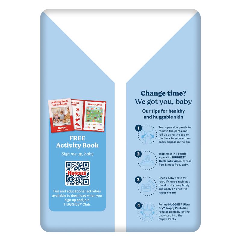 Huggies Ultra Dry Nappy Pants Size 5 12-17kg Boy 26 Pack