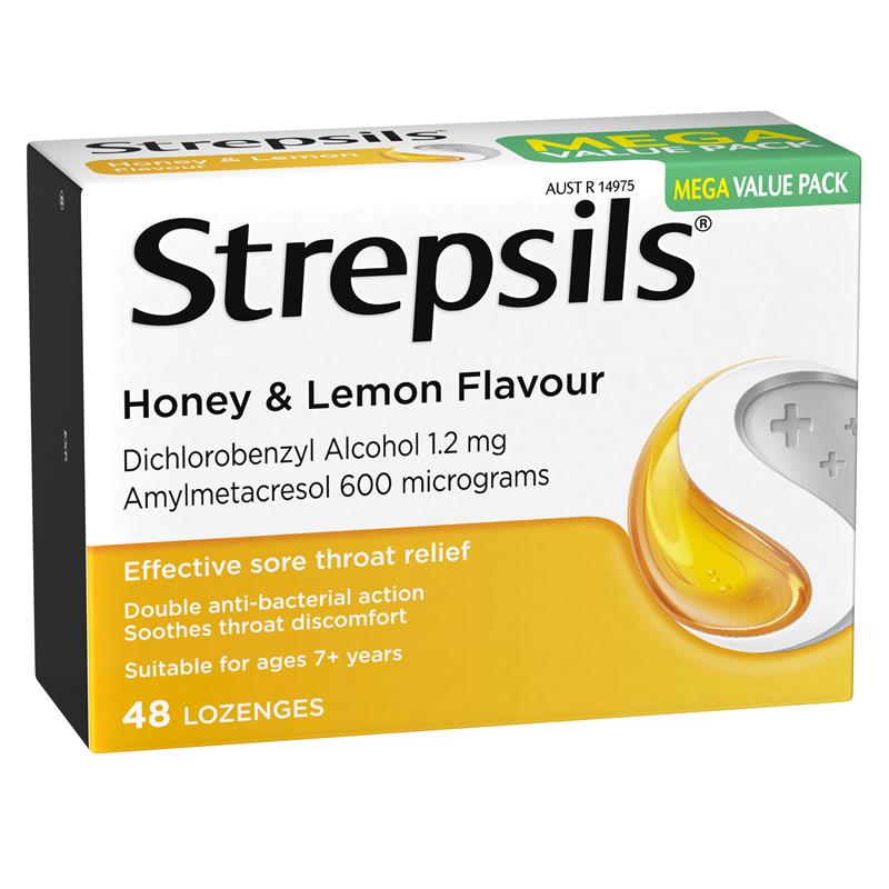 Strepsils Honey and Lemon 48 Lozenges - GimmeNow