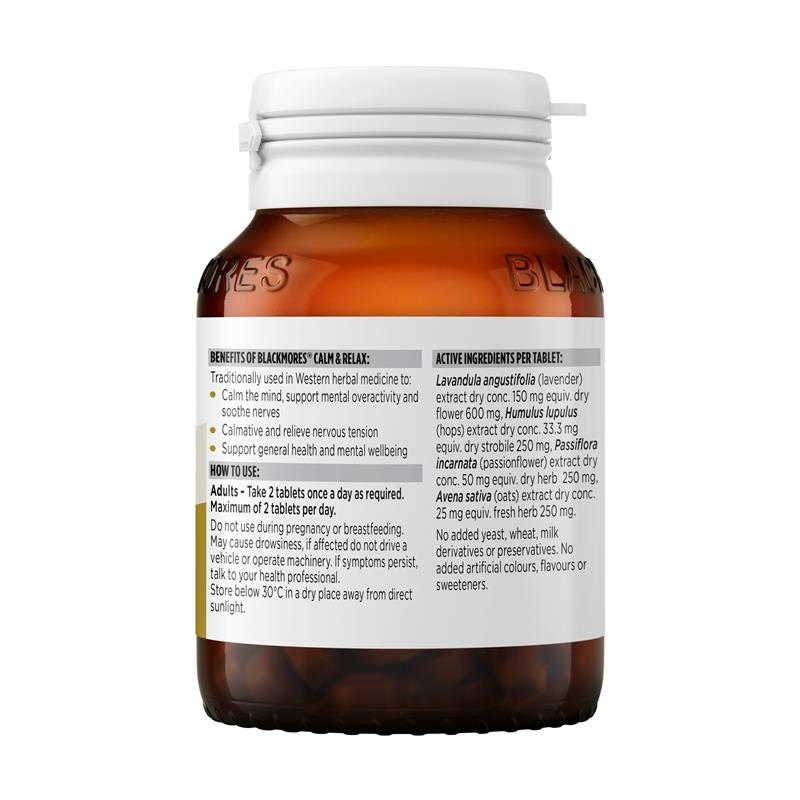 Blackmores Calm & Relax 60 Tablets - GimmeNow