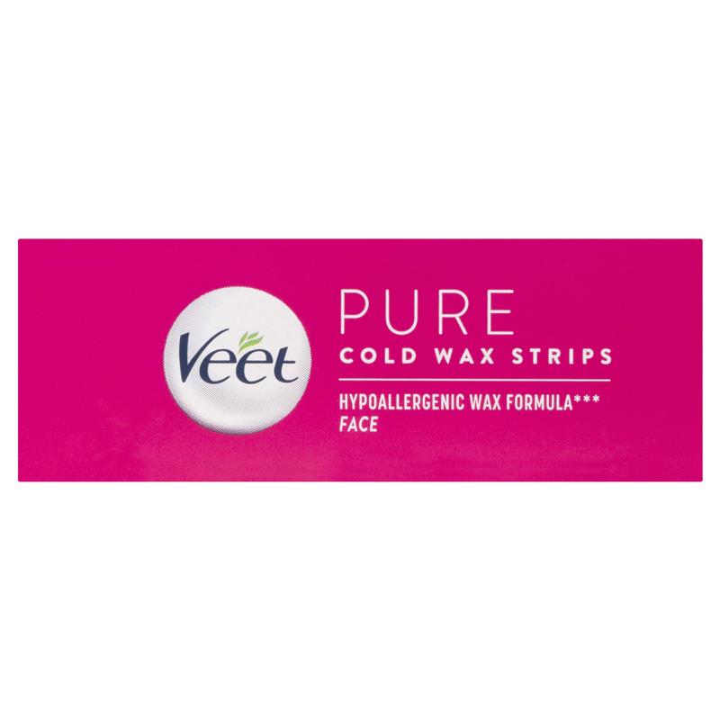 Veet Pure Cold Wax Strips Face 20 Pack