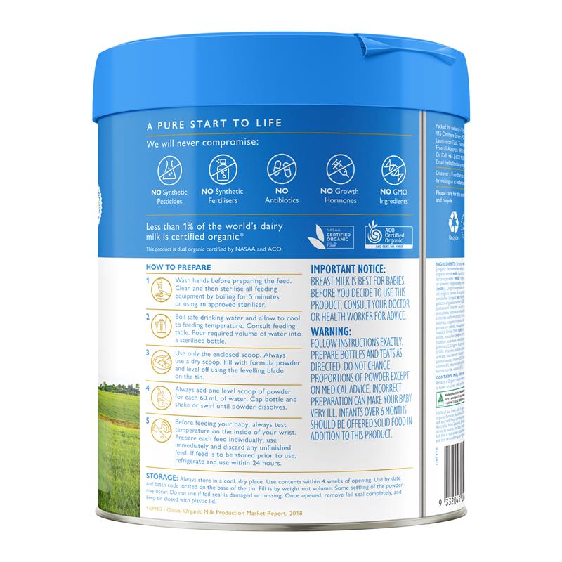 Bellamys Step 1 Infant Formula 800g