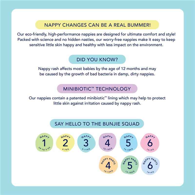 Bunjie Probiotic Eco Nappies Size 6, 16kg+, 28 Pack