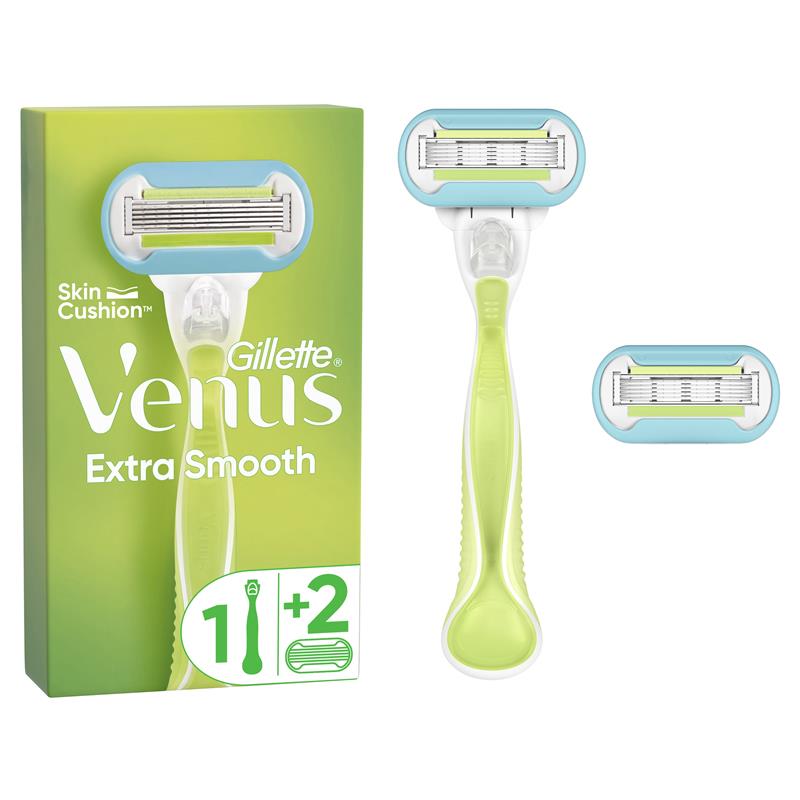 Gillette Venus Extra Smooth Razor Handle + 2 Blade Refills