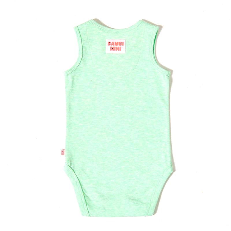 Bambi Mini Co. Supersinglet Bodysuit Boys Green Croc and Triangles 2 pack 6-12