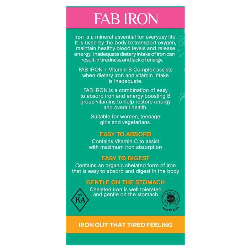 Fab Iron + Vitamin B Complex 60 Tablets