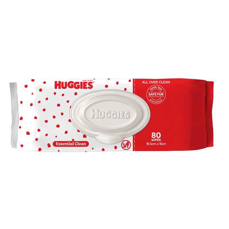 Huggies Essential Clean Baby Wipes 80 Pack