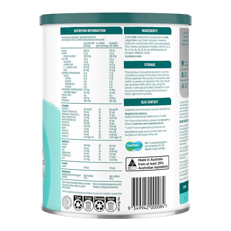 Oli6 - Stage 3 Goat A2 Milk Toddler Formula 800g