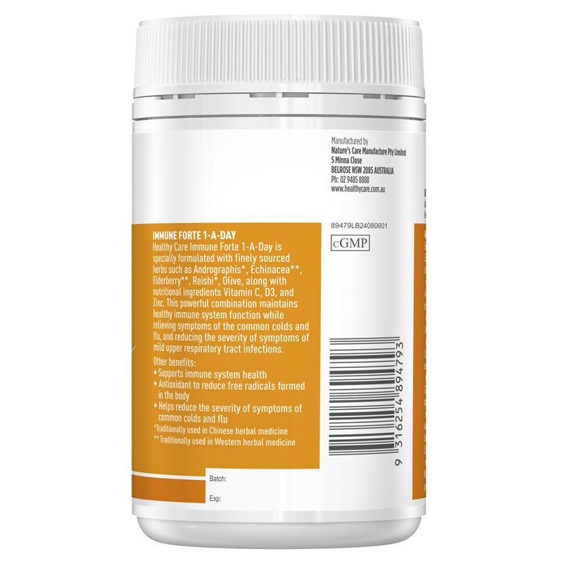 Healthy Care Immune Forte 1-A-Day 100 Capsules