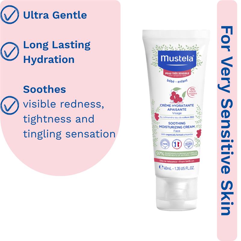 Mustela Soothing Moisturising Face Cream Fragrance Free 40ml