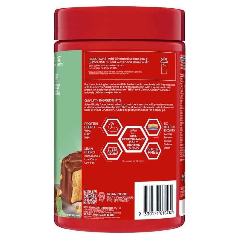 BSc x Violet Crumble Protein Powder Choc Mint 700g