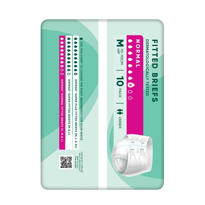 Depend Expert Care Incontinence Fitted Briefs Medium Large 10 Pack