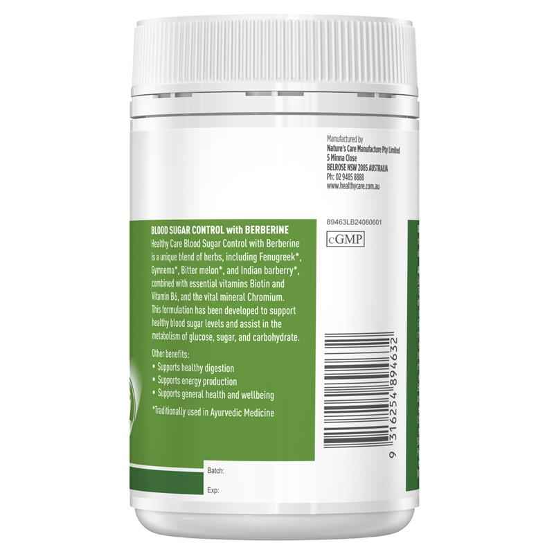 Healthy Care Blood Sugar Control with Berberine 100 Capsules