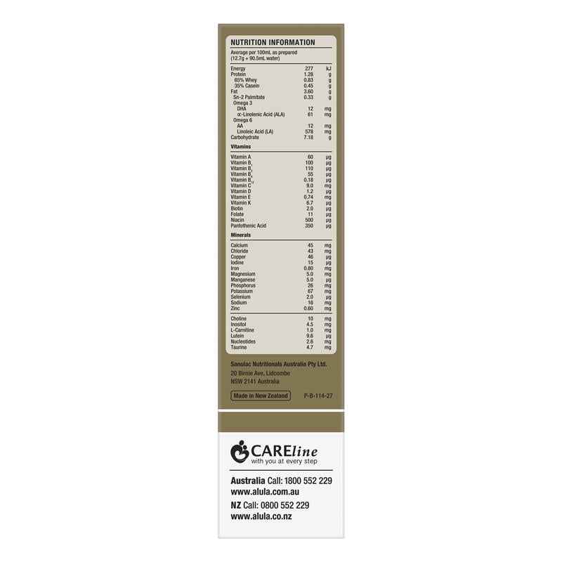 Alula Gold Stage 1 Newborn Infant Formula 0-6 Months Stick Pack 6 x 17g