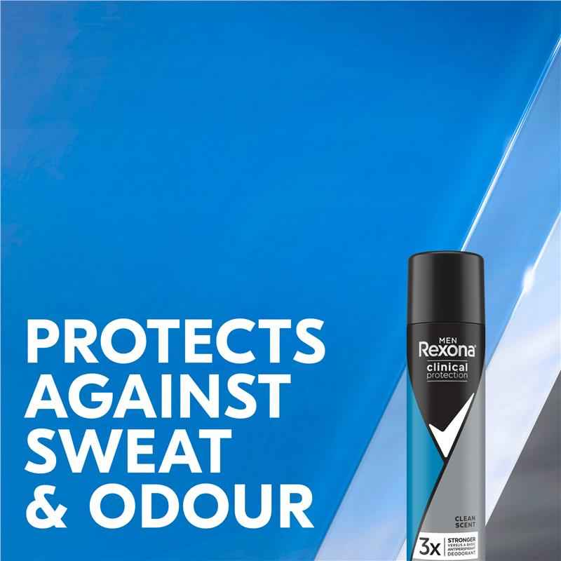 Rexona Men Clinical Protection Antiperspirant Aerosol Clean Scent 180ml