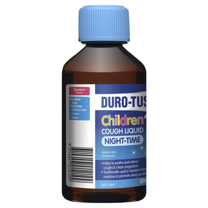 DURO-TUSS Children's Cough Liquid Night-Time Strawberry 200mL