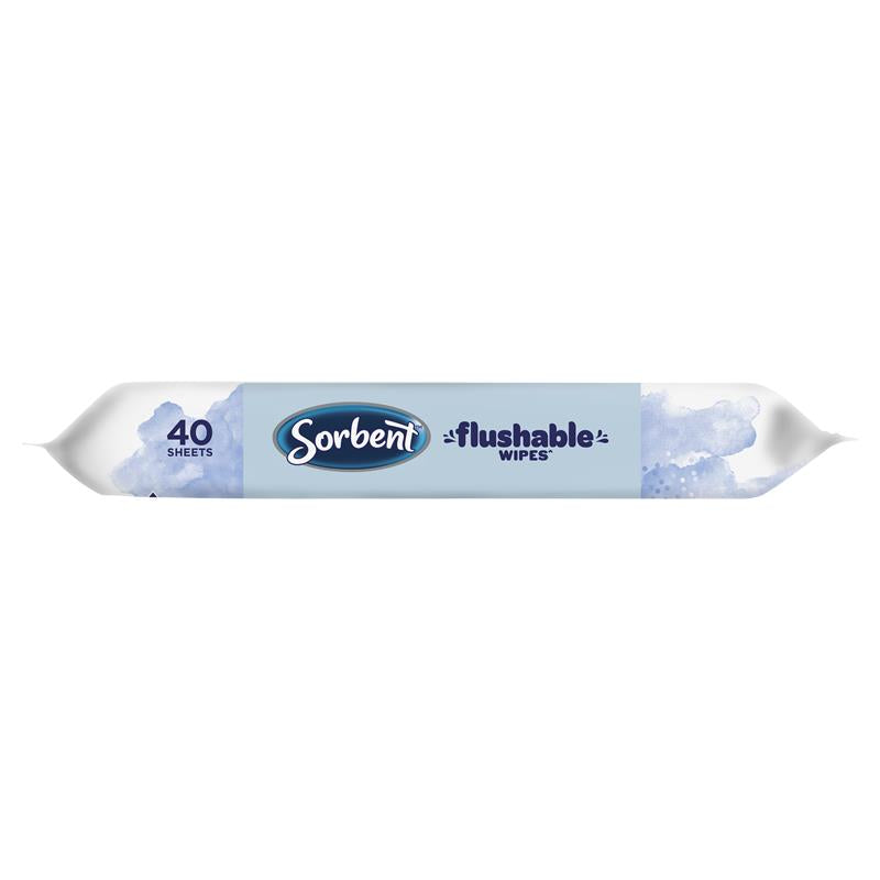 Sorbent Flushable Wipes Hypo Allergenic 40 Pack - GimmeNow