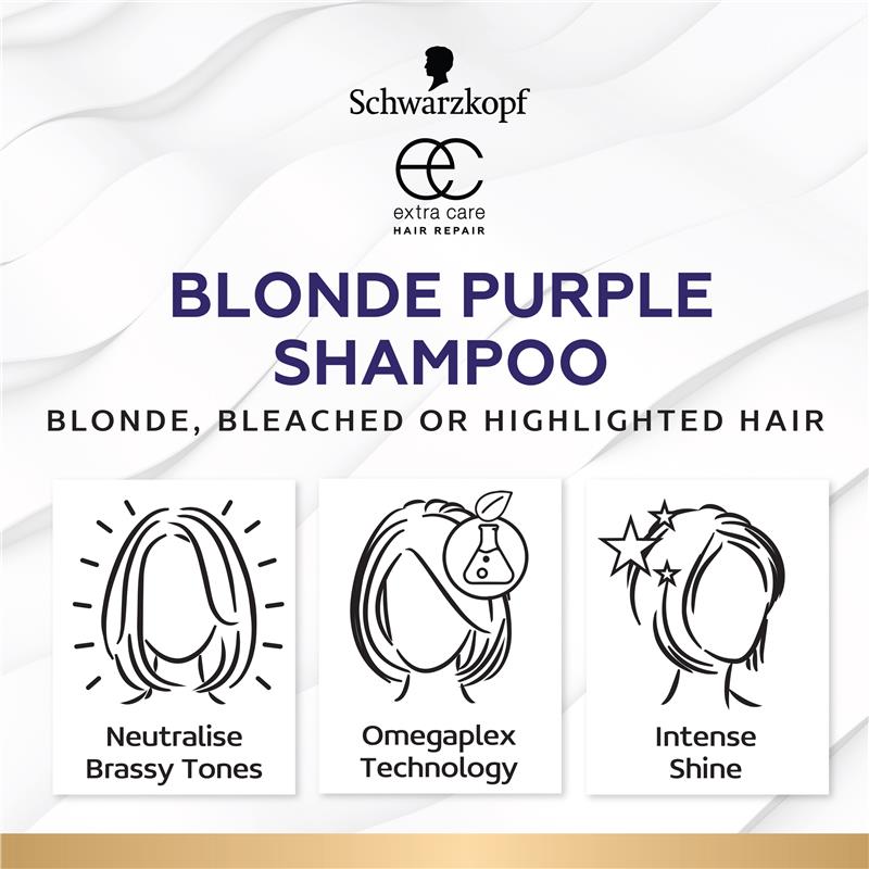 Schwarzkopf Extra Care Blonde Anti-Yellow Toning Purple Shampoo 250ml