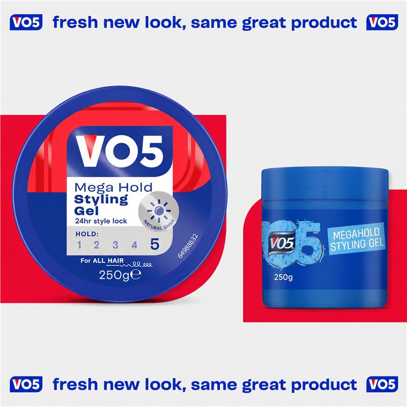 Vo5 Styling Gel Tub Mega Hold 250g