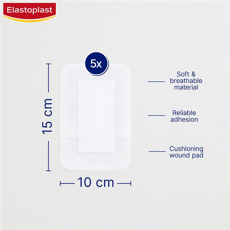 Elastoplast Sensitive Dressing 3XL 10x15cm 5 Dressings