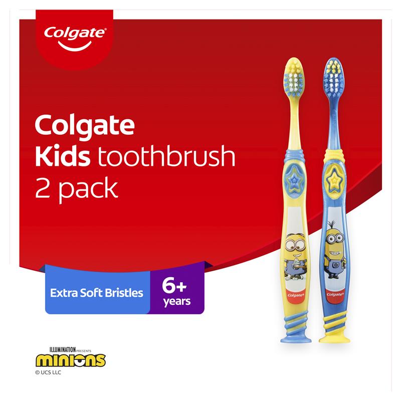 Colgate Minions Kids Toothbrush 6+ Years Extra Soft 2 Pack - GimmeNow