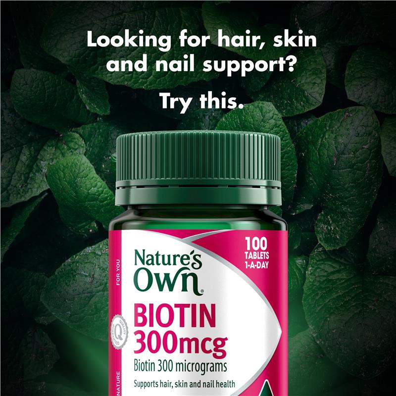 Nature's Own Biotin 300mcg 100 Tablets