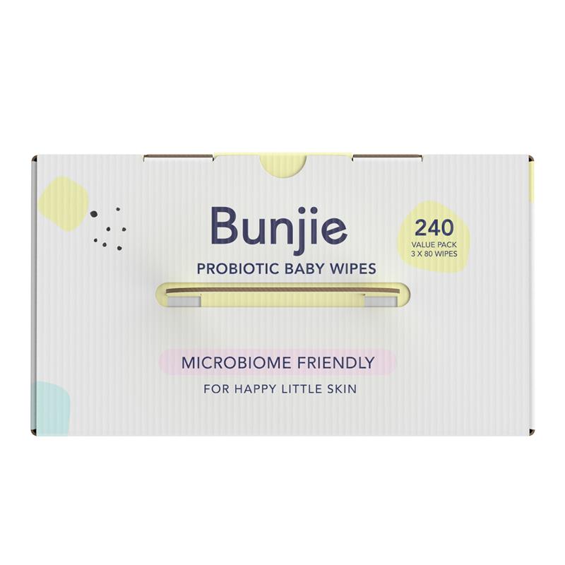 Bunjie Probiotic Baby Wipes 3 x 80 Pack - GimmeNow
