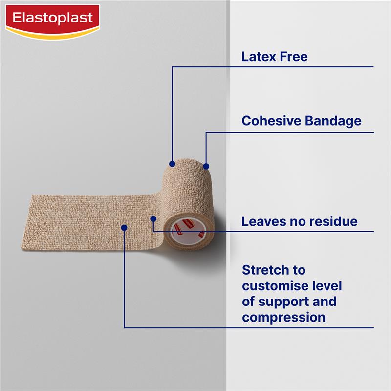 Elastoplast Cohesive Compression Bandage Tan 7.5cm x 4.5m