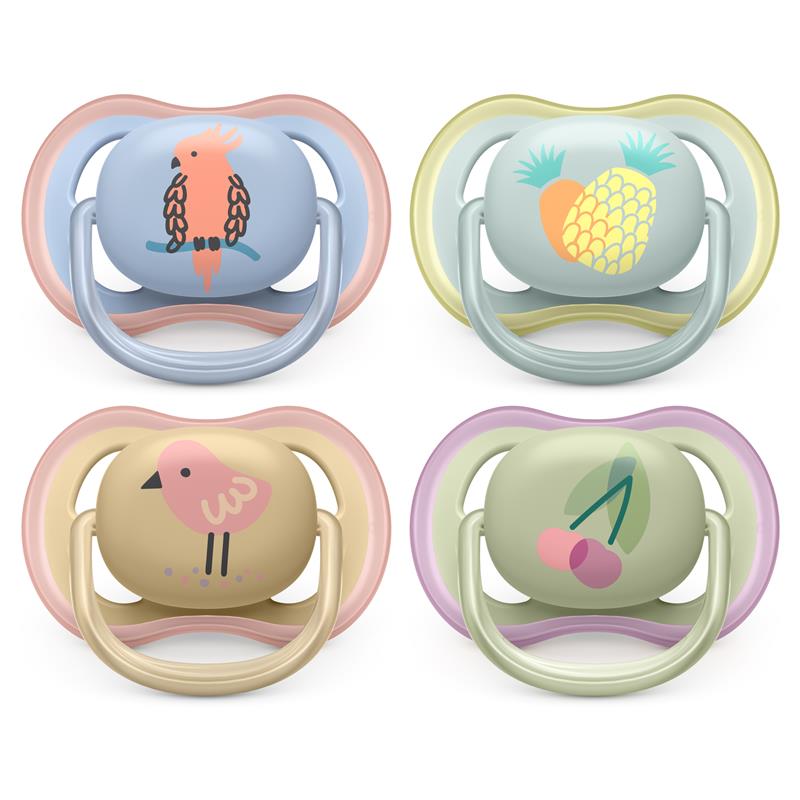 Avent Ultra Air Soother 0-6 Months Deco Mixed 2 Pack - GimmeNow