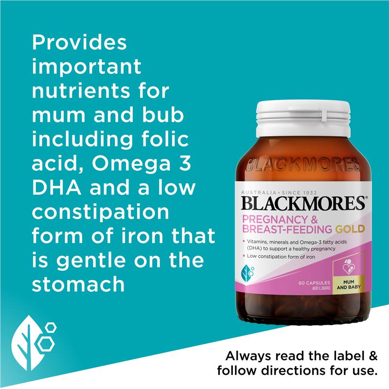 Blackmores Pregnancy and Breastfeeding Gold 60 Capsules - GimmeNow
