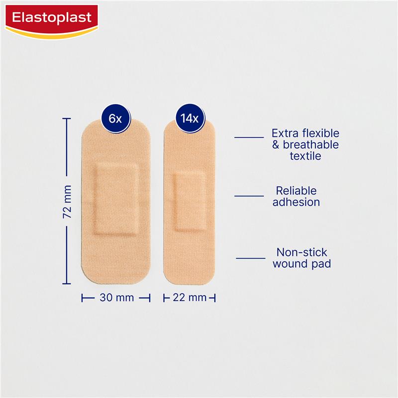 Elastoplast Flexible Fabric Strips 20 Pack - GimmeNow