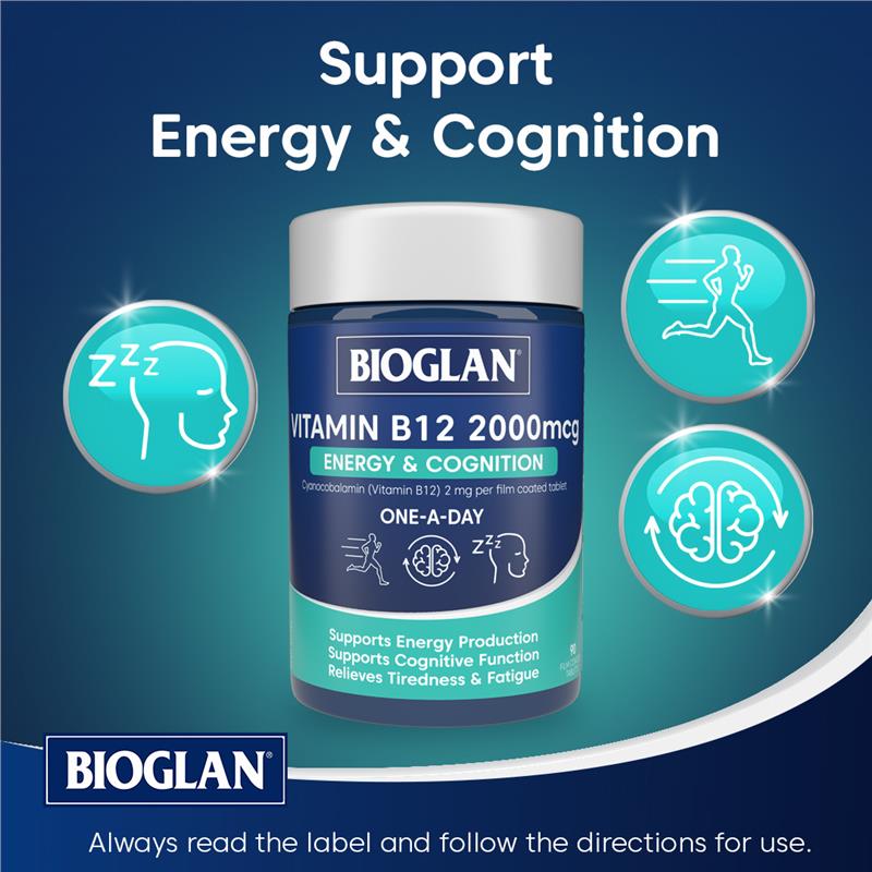 Bioglan Vitamin B12 2000mcg 90 Tablets - GimmeNow
